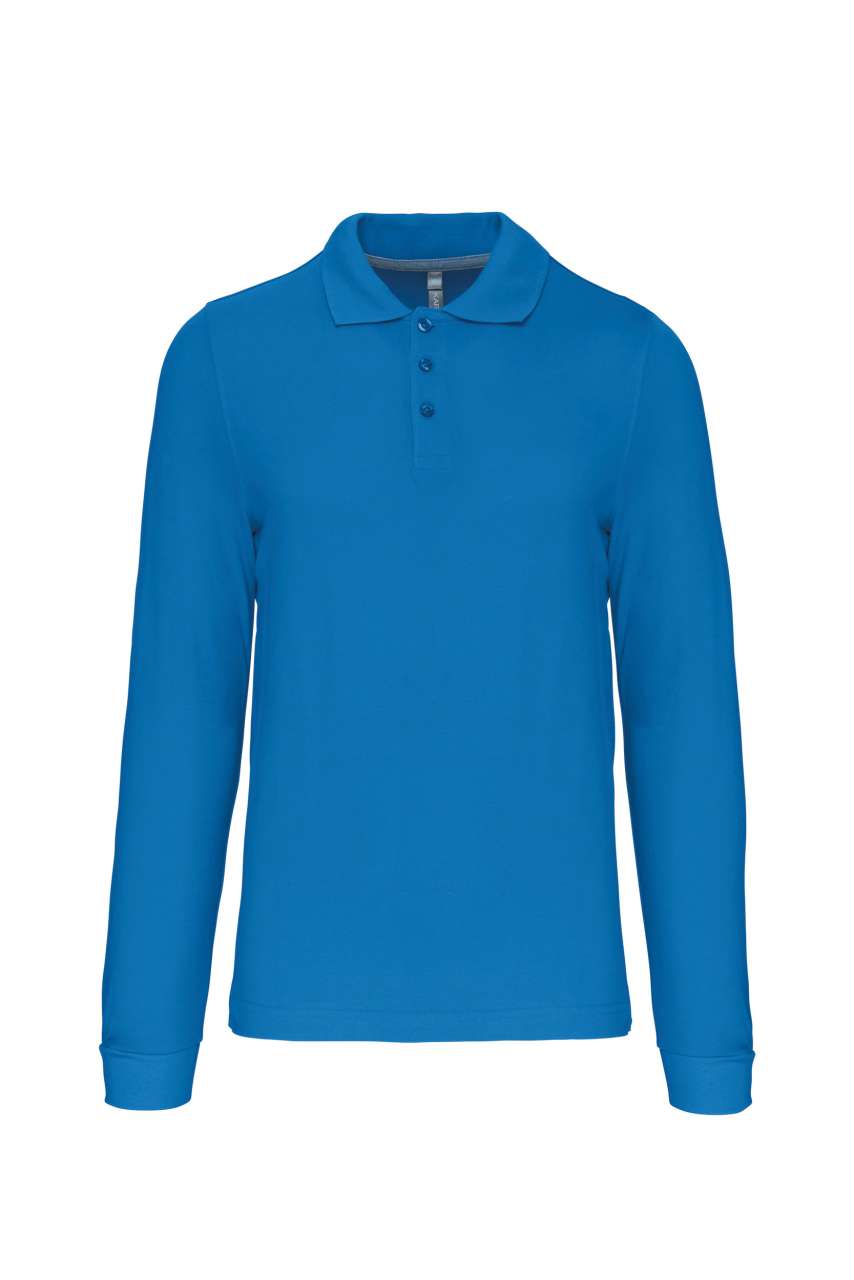 MEN'S LONG-SLEEVED POLO SHIRT - Tropical Blue - Main