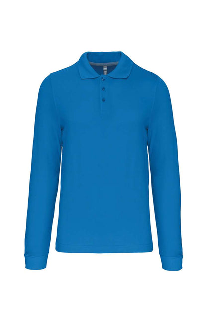 MEN'S LONG-SLEEVED POLO SHIRT - Tropical Blue - Main