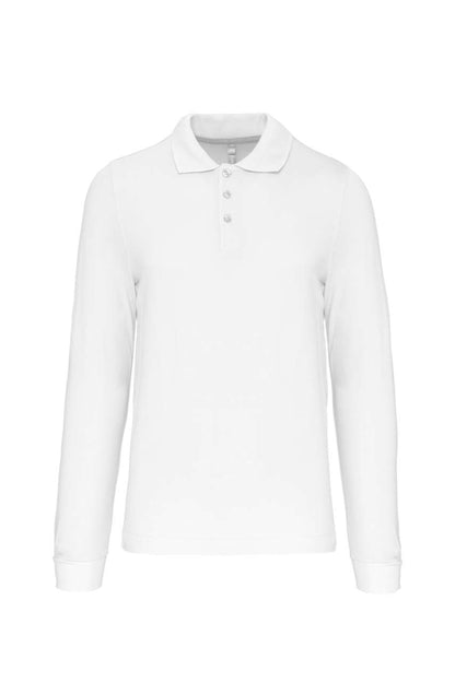 MEN'S LONG-SLEEVED POLO SHIRT - White - Main