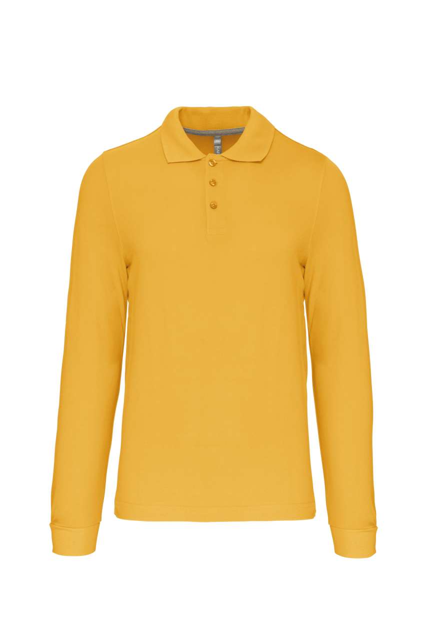 MEN'S LONG-SLEEVED POLO SHIRT - Yellow - Main