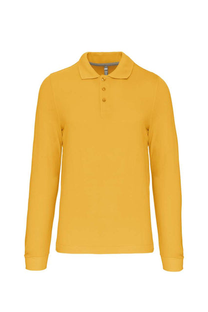 MEN'S LONG-SLEEVED POLO SHIRT - Yellow - Main
