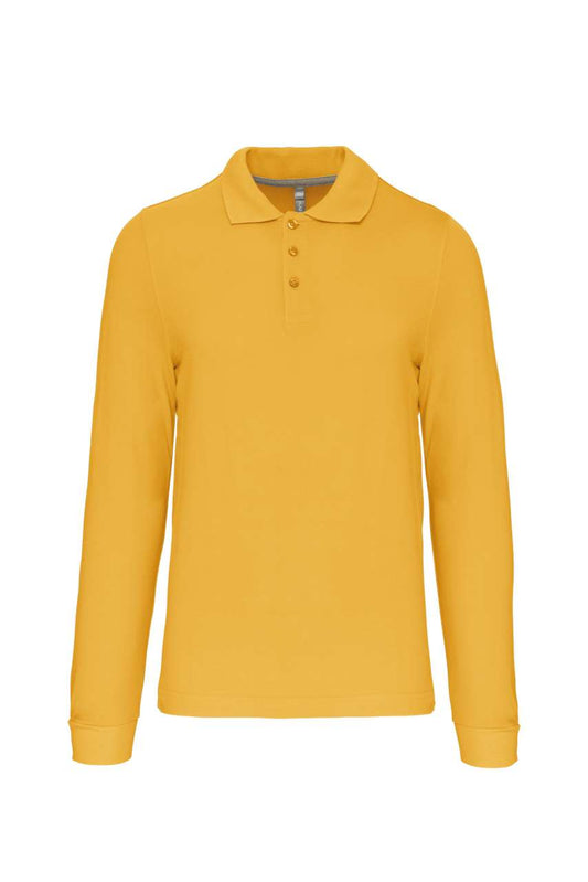 MEN'S LONG-SLEEVED POLO SHIRT - Yellow - Main