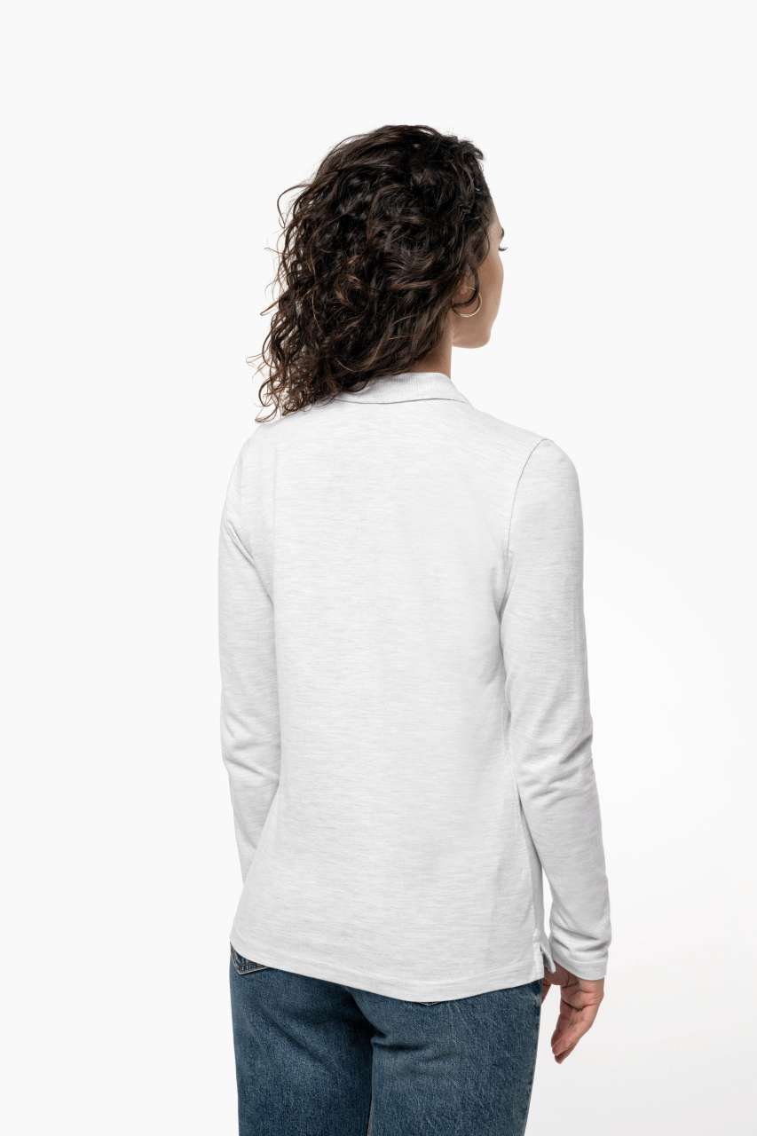 LADIES' LONG-SLEEVED POLO SHIRT - Black - Additional