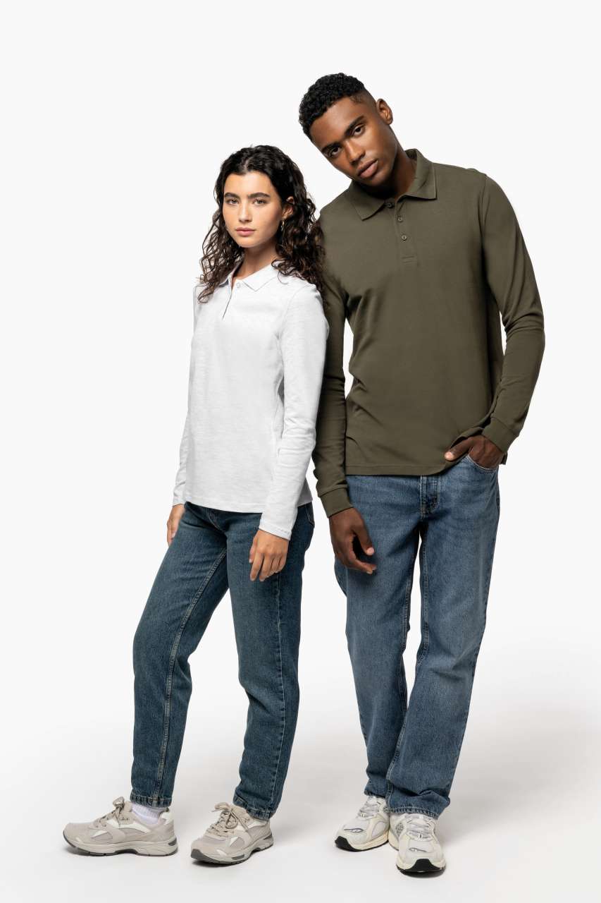 LADIES' LONG-SLEEVED POLO SHIRT - Kelly Green - Additional