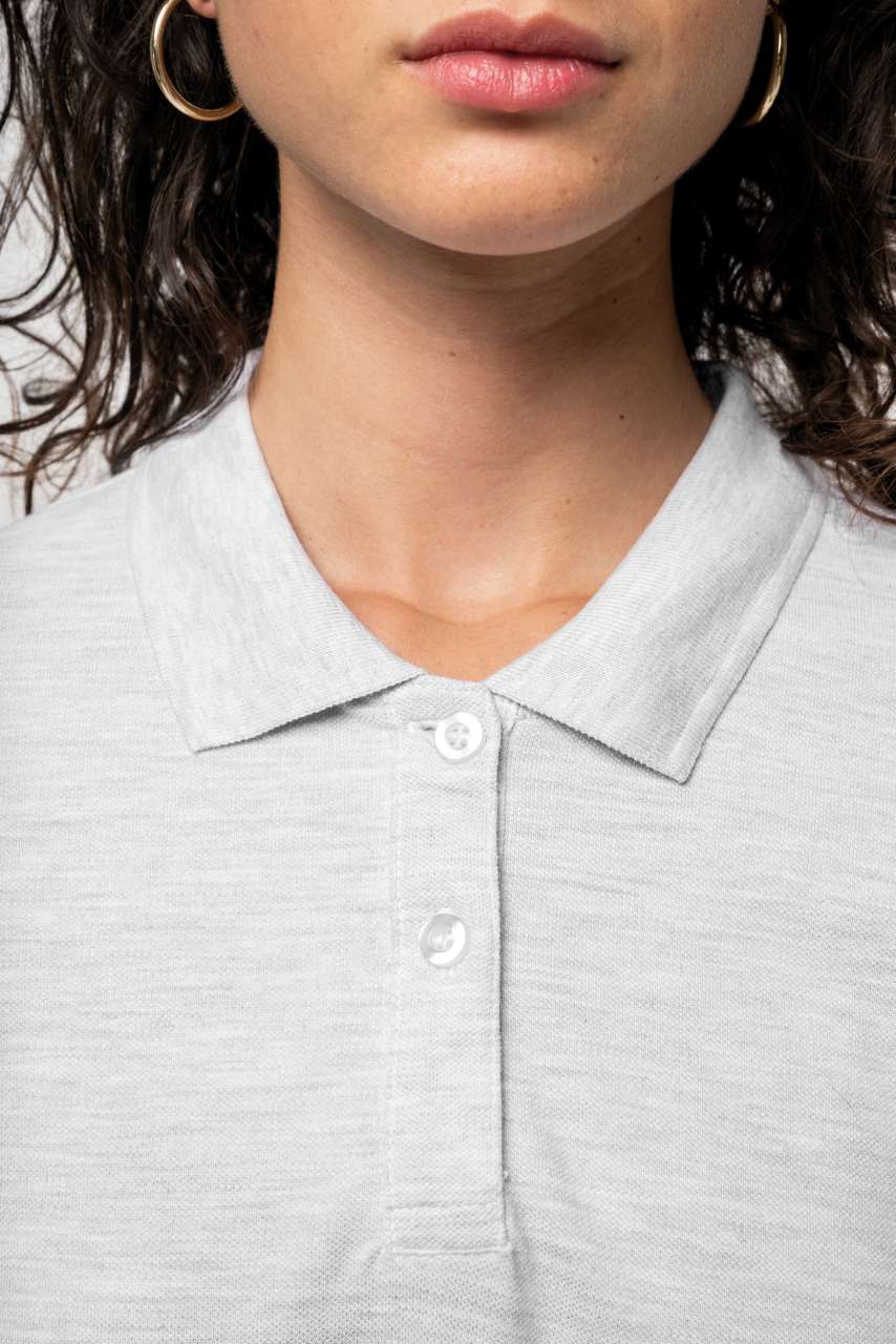 LADIES' LONG-SLEEVED POLO SHIRT - Wine - Additional