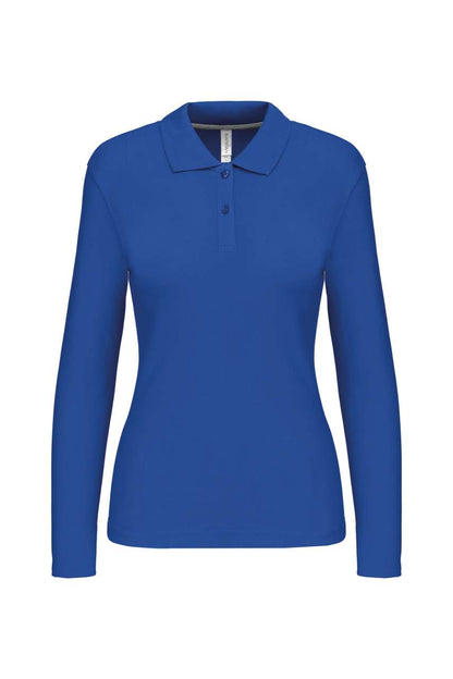LADIES' LONG-SLEEVED POLO SHIRT - Light Royal Blue - Main