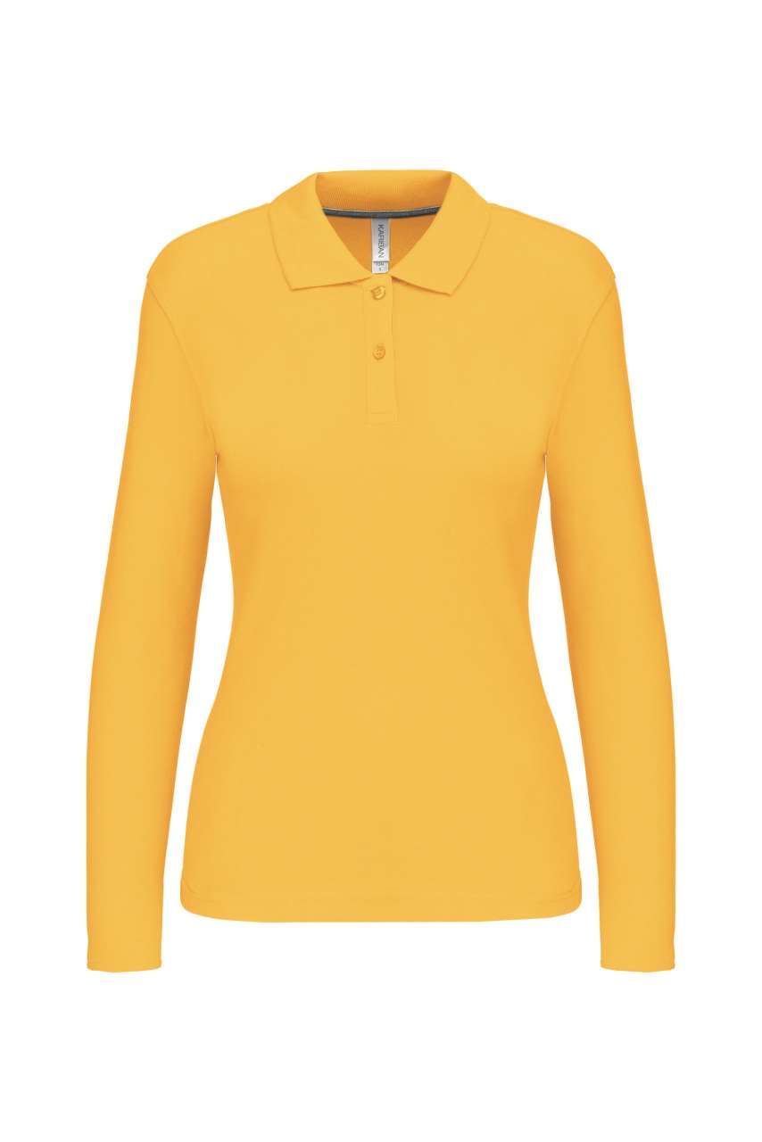 LADIES' LONG-SLEEVED POLO SHIRT - Yellow - Main