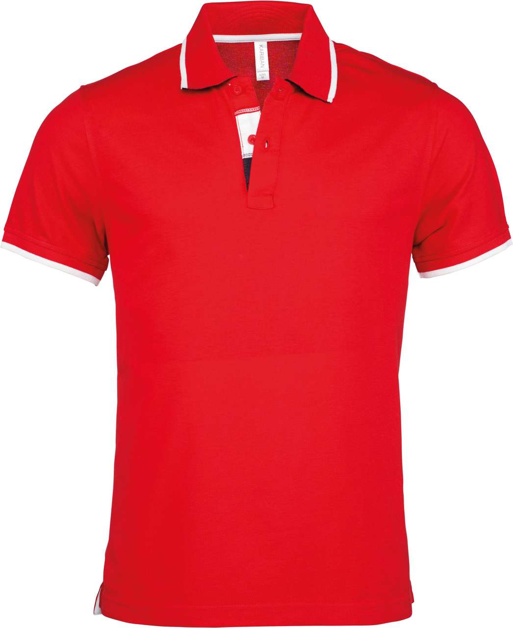 MEN'S SHORT-SLEEVED POLO SHIRT - Red/White/Navy - Main