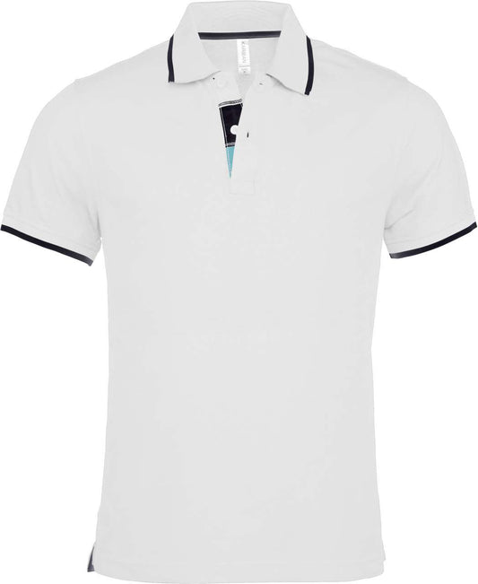 MEN'S SHORT-SLEEVED POLO SHIRT - White/Navy - Main