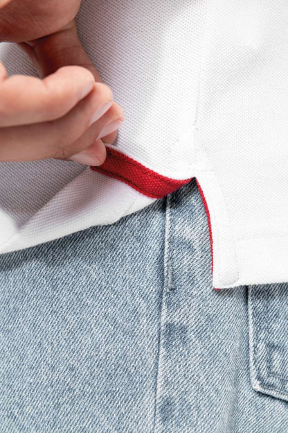 MEN'S SHORT-SLEEVED POLO SHIRT - Oxford Grey/Navy/White - Additional