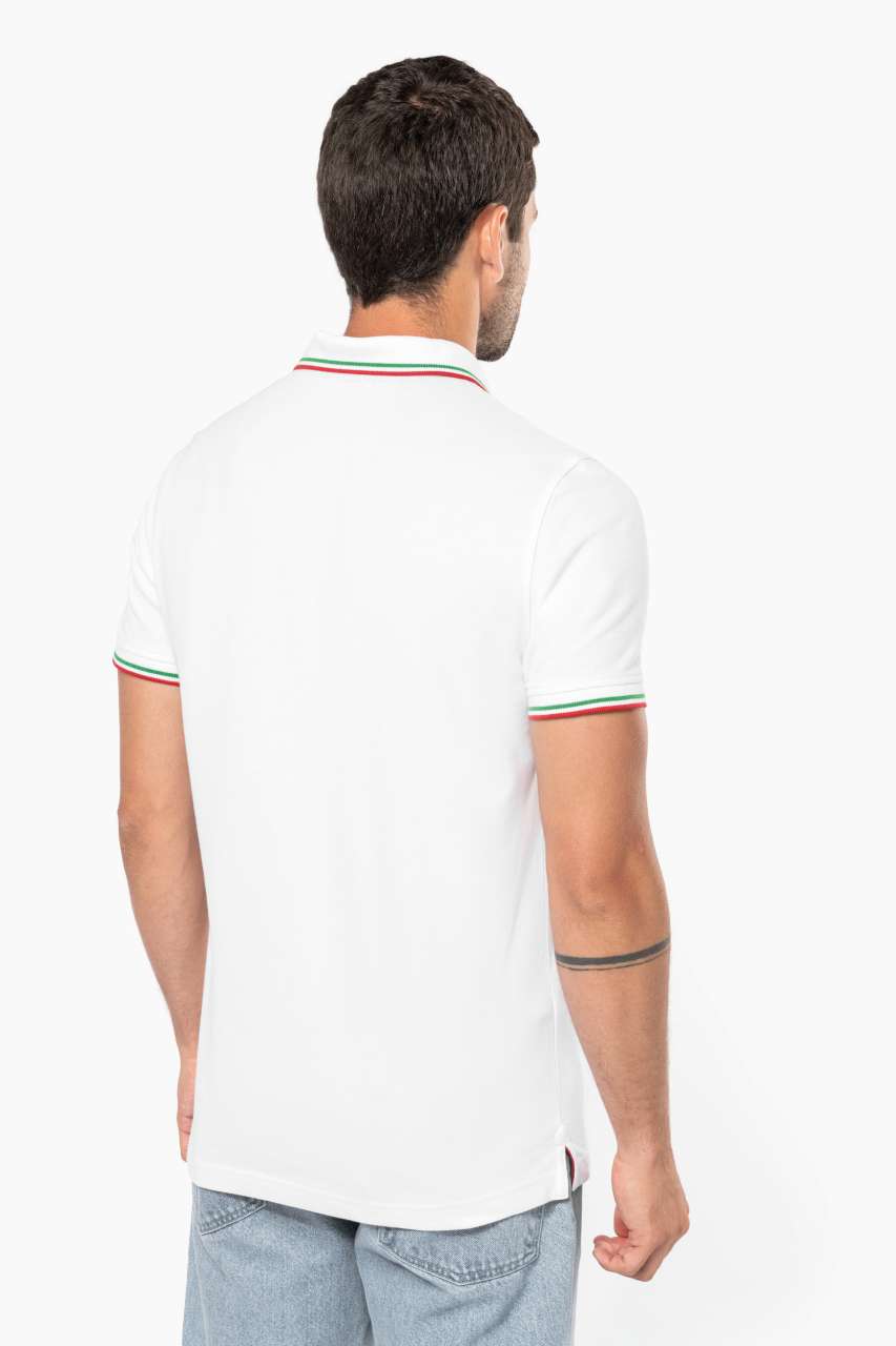 MEN'S SHORT-SLEEVED POLO SHIRT - Black/Light Grey/White - Additional