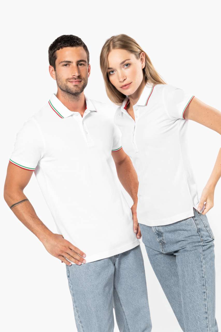 MEN'S SHORT-SLEEVED POLO SHIRT - Black/Light Grey/White - Additional