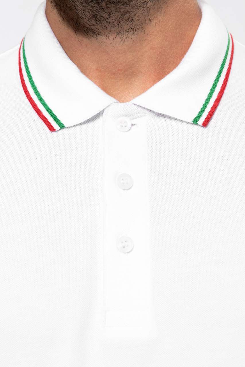 MEN'S SHORT-SLEEVED POLO SHIRT - Sky Blue/Navy/White - Additional