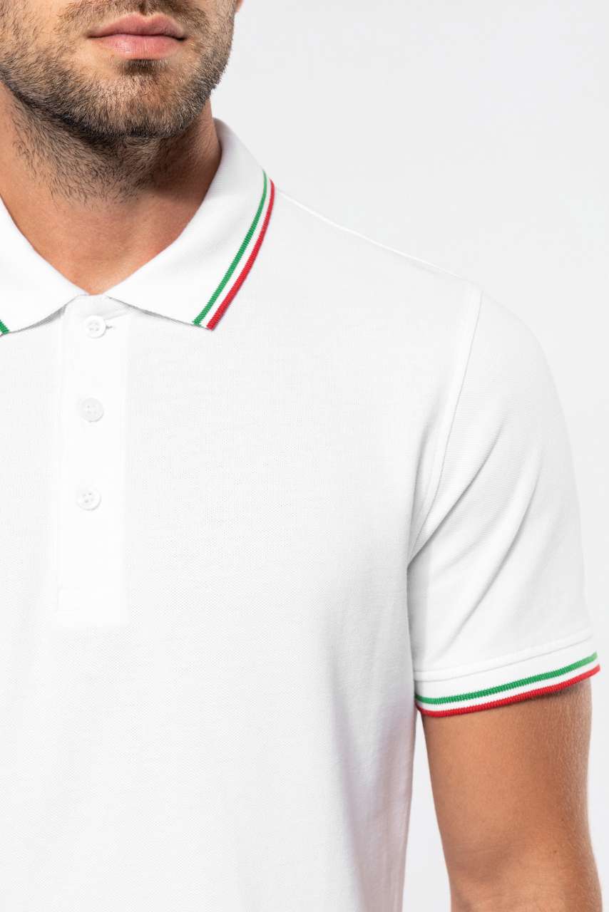 MEN'S SHORT-SLEEVED POLO SHIRT - Black/Light Grey/White - Additional
