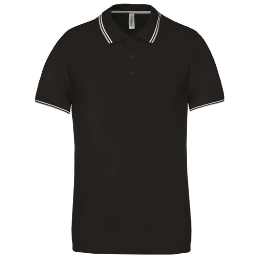 MEN'S SHORT-SLEEVED POLO SHIRT - Black/Light Grey/White - Main