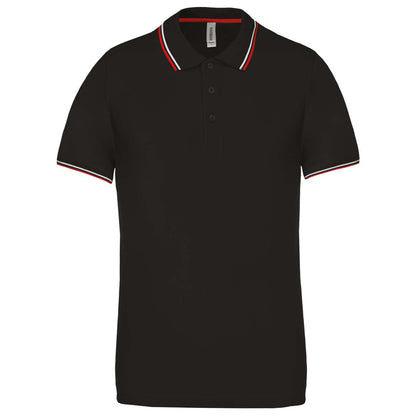 MEN'S SHORT-SLEEVED POLO SHIRT - Black/Red/White - Main
