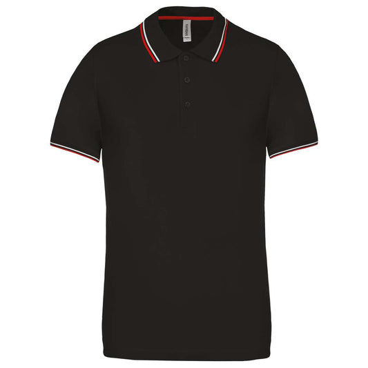 MEN'S SHORT-SLEEVED POLO SHIRT - Black/Red/White - Main