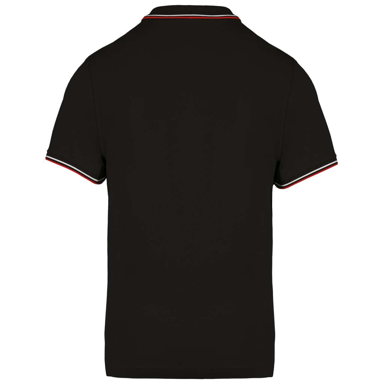MEN'S SHORT-SLEEVED POLO SHIRT - Black/Red/White - Additional
