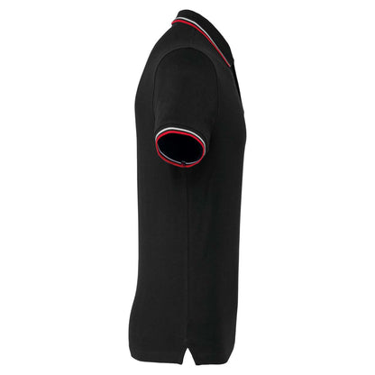 MEN'S SHORT-SLEEVED POLO SHIRT - Black/Red/White - Additional