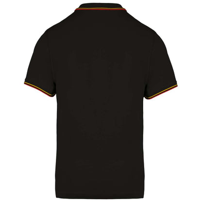 MEN'S SHORT-SLEEVED POLO SHIRT - Black/Red/Yellow - Additional
