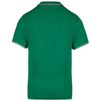MEN'S SHORT-SLEEVED POLO SHIRT - Kelly Green/Light Grey/White - Additional