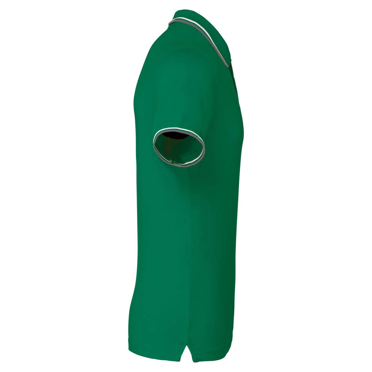 MEN'S SHORT-SLEEVED POLO SHIRT - Kelly Green/Light Grey/White - Additional