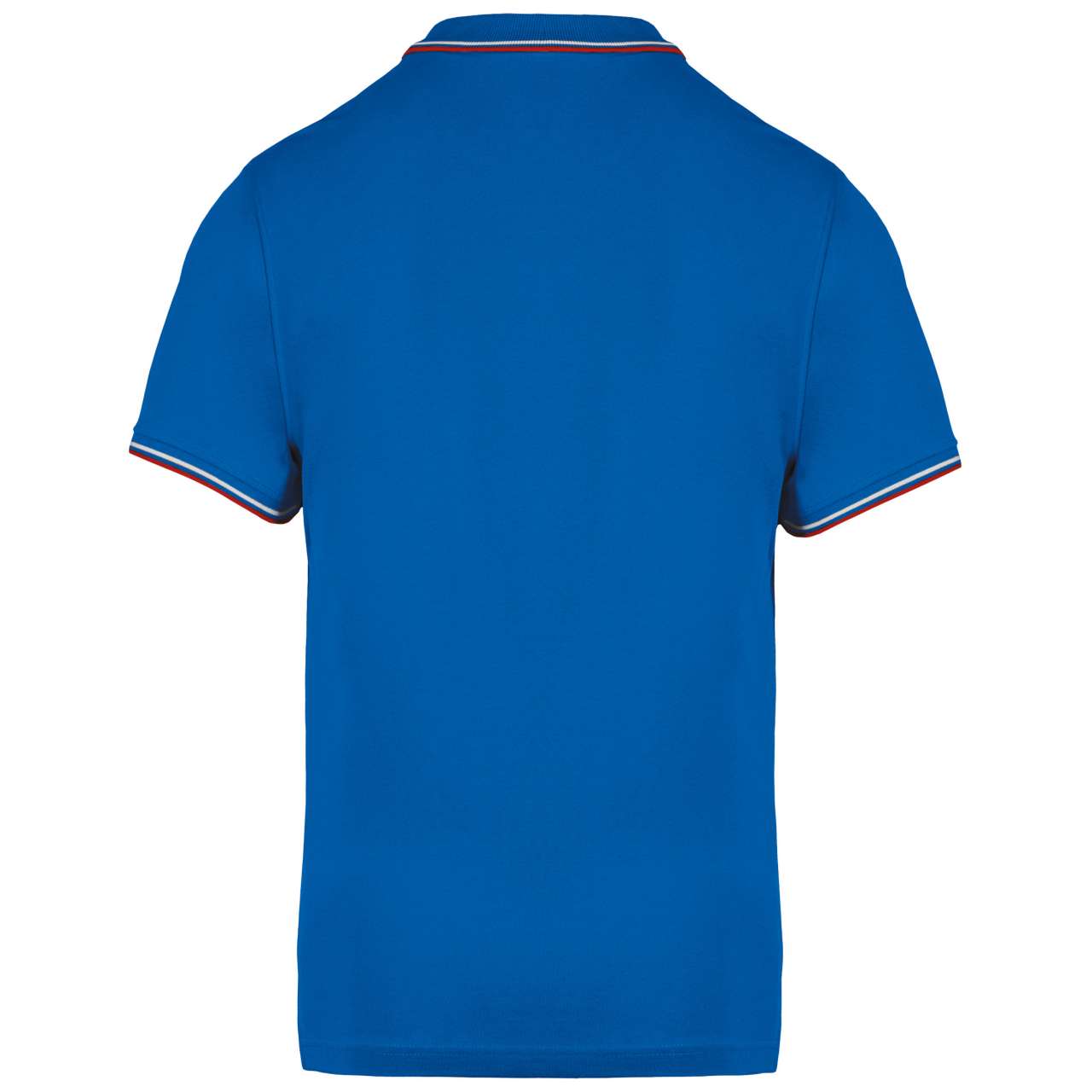 MEN'S SHORT-SLEEVED POLO SHIRT - Light Royal Blue/Red/White - Additional