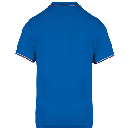 MEN'S SHORT-SLEEVED POLO SHIRT - Light Royal Blue/Red/White - Additional