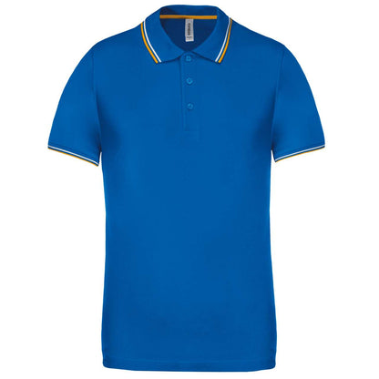 MEN'S SHORT-SLEEVED POLO SHIRT - Light Royal Blue/Yellow/White - Main