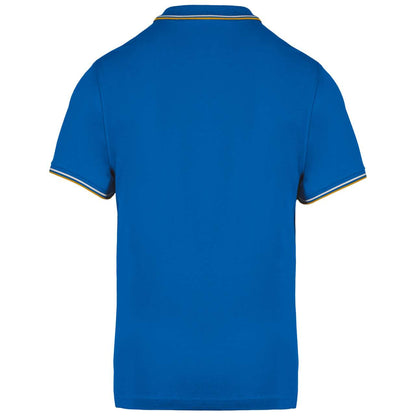 MEN'S SHORT-SLEEVED POLO SHIRT - Light Royal Blue/Yellow/White - Additional