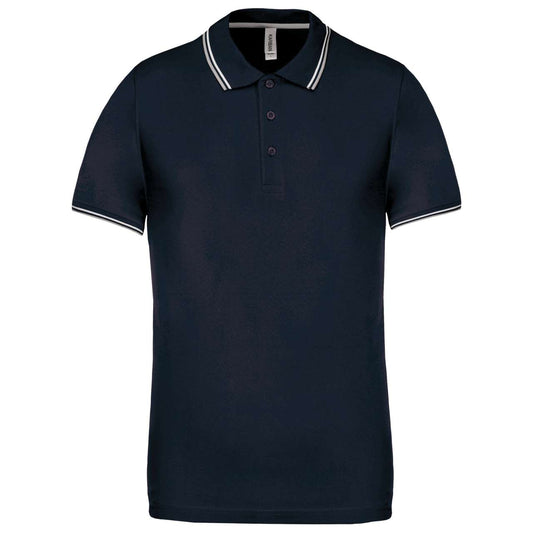 MEN'S SHORT-SLEEVED POLO SHIRT - Navy/Light Grey/White - Main