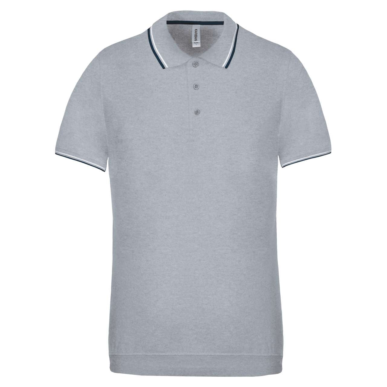 MEN'S SHORT-SLEEVED POLO SHIRT - Oxford Grey/Navy/White - Main