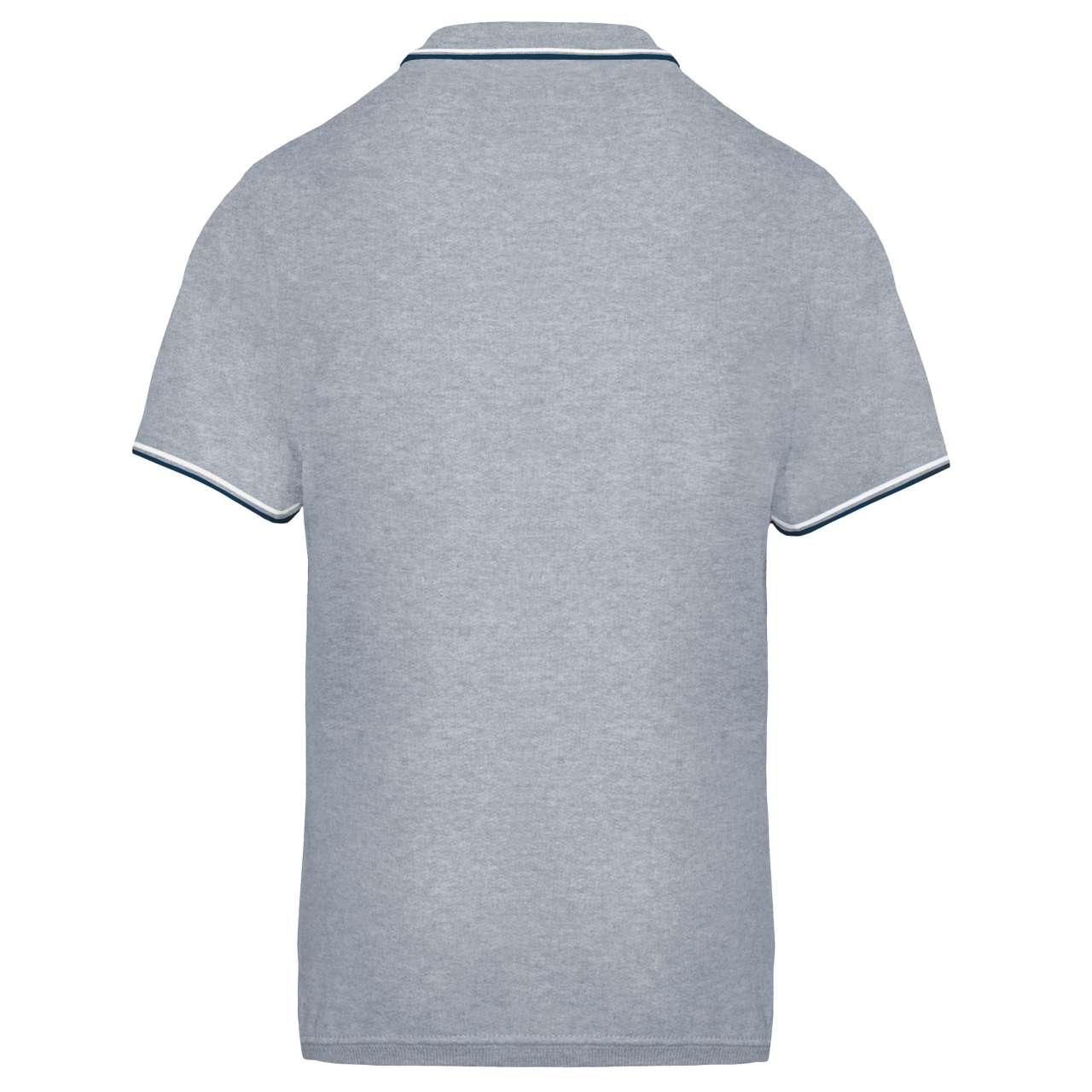 MEN'S SHORT-SLEEVED POLO SHIRT - Oxford Grey/Navy/White - Additional