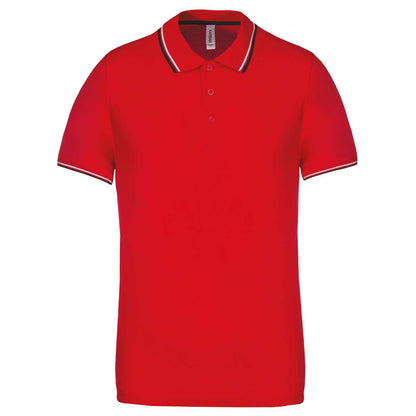 MEN'S SHORT-SLEEVED POLO SHIRT - Red/Navy/White - Main