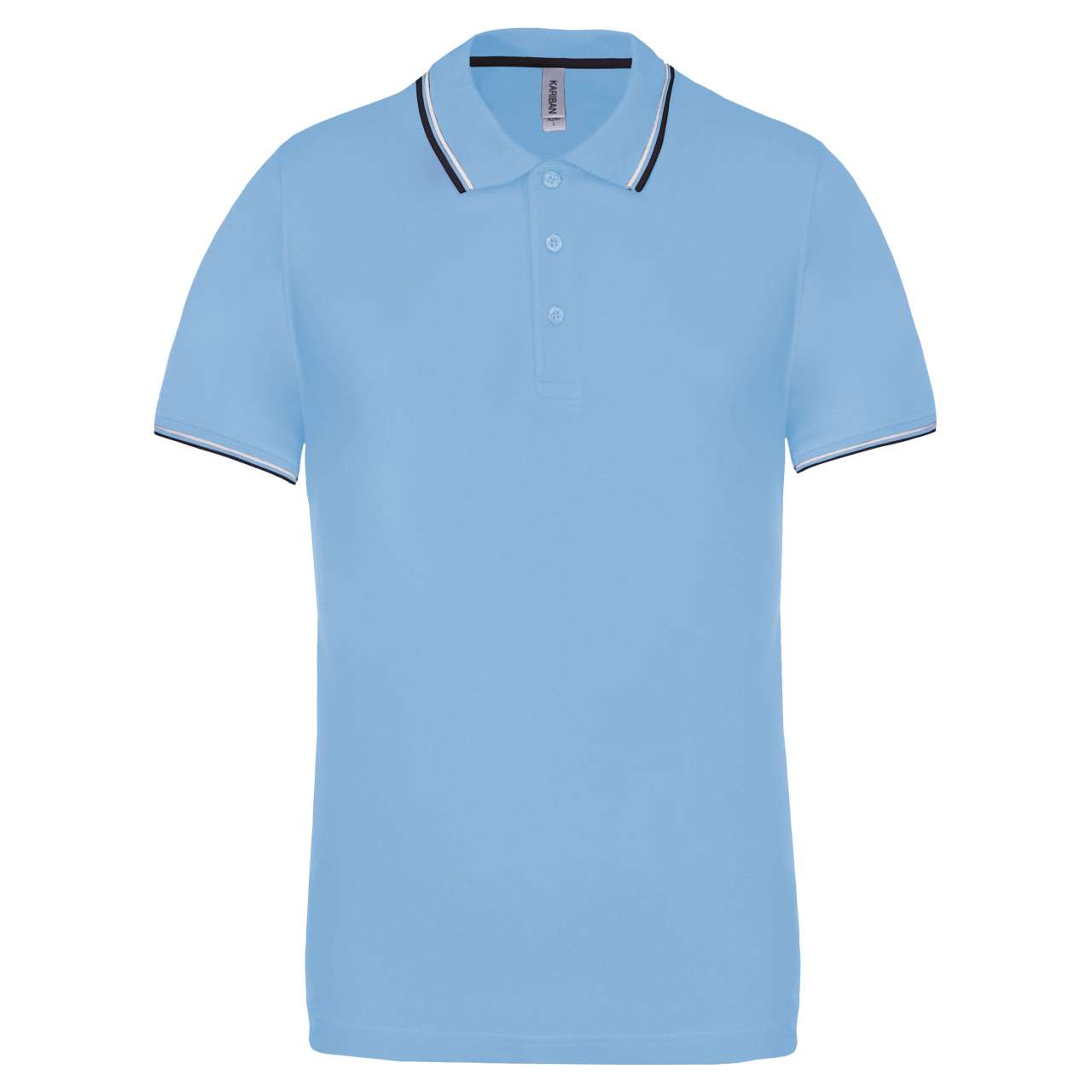 MEN'S SHORT-SLEEVED POLO SHIRT - Sky Blue/Navy/White - Main