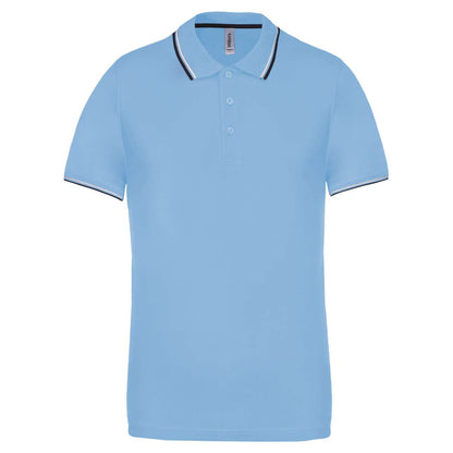 MEN'S SHORT-SLEEVED POLO SHIRT - Sky Blue/Navy/White - Main