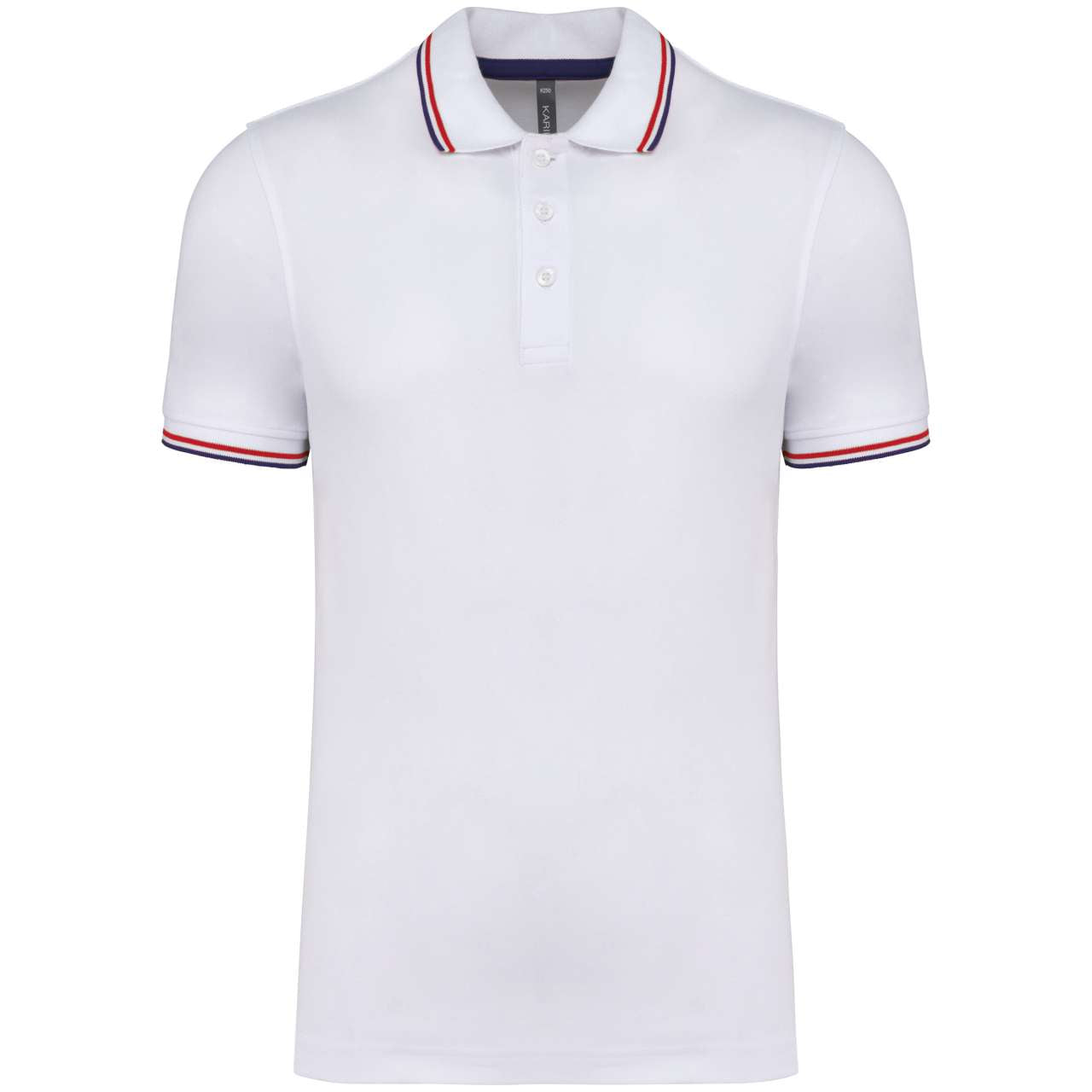 MEN'S SHORT-SLEEVED POLO SHIRT - White/Navy/Red - Main