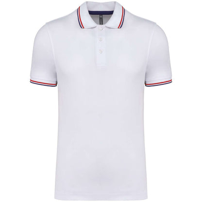 MEN'S SHORT-SLEEVED POLO SHIRT - White/Navy/Red - Main