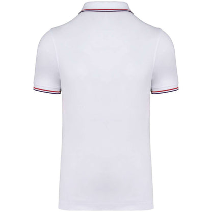 MEN'S SHORT-SLEEVED POLO SHIRT - White/Navy/Red - Additional
