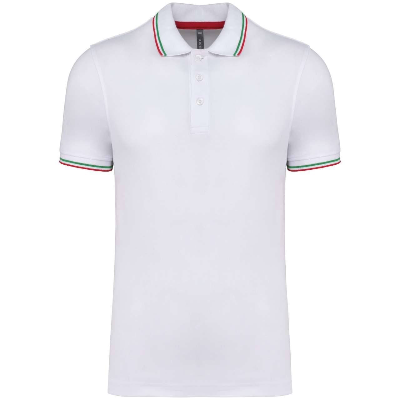 MEN'S SHORT-SLEEVED POLO SHIRT - White/Red/Green - Main