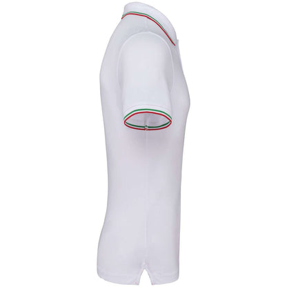 MEN'S SHORT-SLEEVED POLO SHIRT - White/Red/Green - Additional