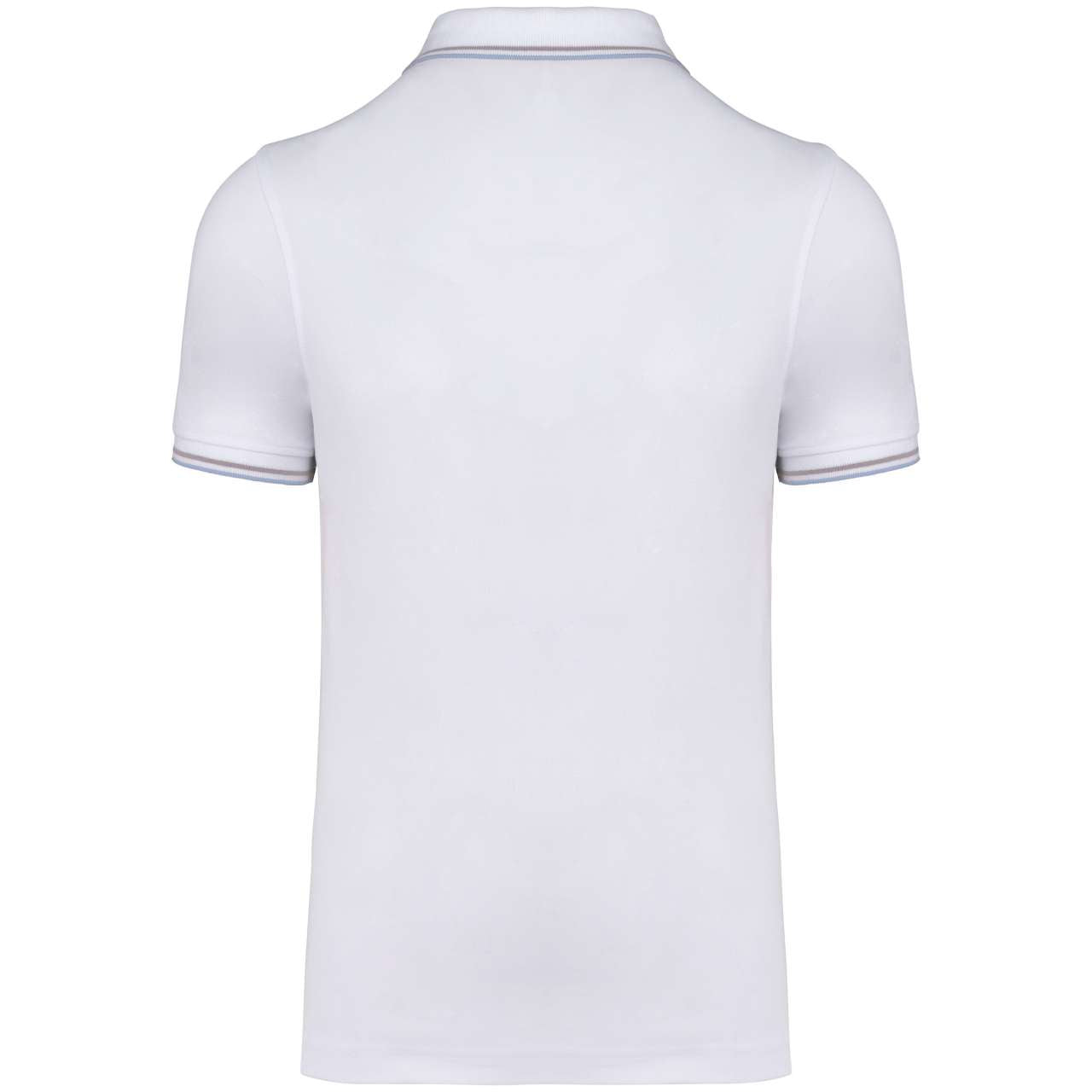 MEN'S SHORT-SLEEVED POLO SHIRT - White/Sky Blue/Light Grey - Additional