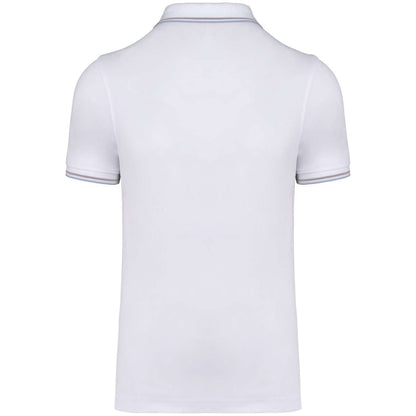 MEN'S SHORT-SLEEVED POLO SHIRT - White/Sky Blue/Light Grey - Additional