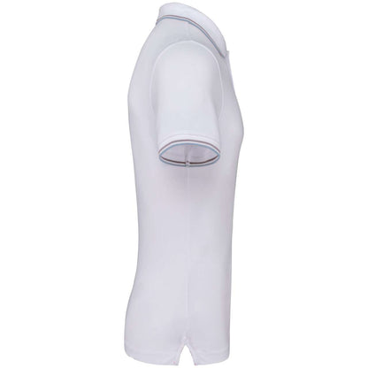 MEN'S SHORT-SLEEVED POLO SHIRT - White/Sky Blue/Light Grey - Additional