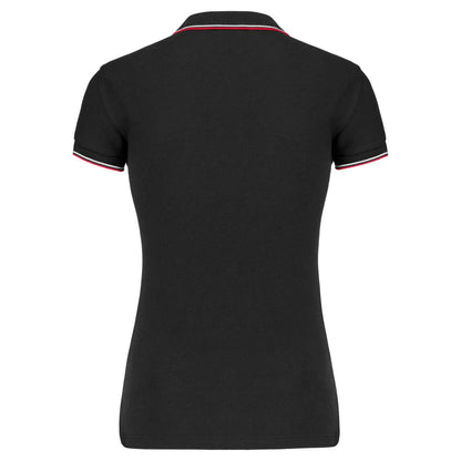 LADIES' SHORT-SLEEVED POLO SHIRT - Black/Red/White - Additional