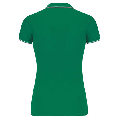 LADIES' SHORT-SLEEVED POLO SHIRT - Kelly Green/Light Grey/White - Additional