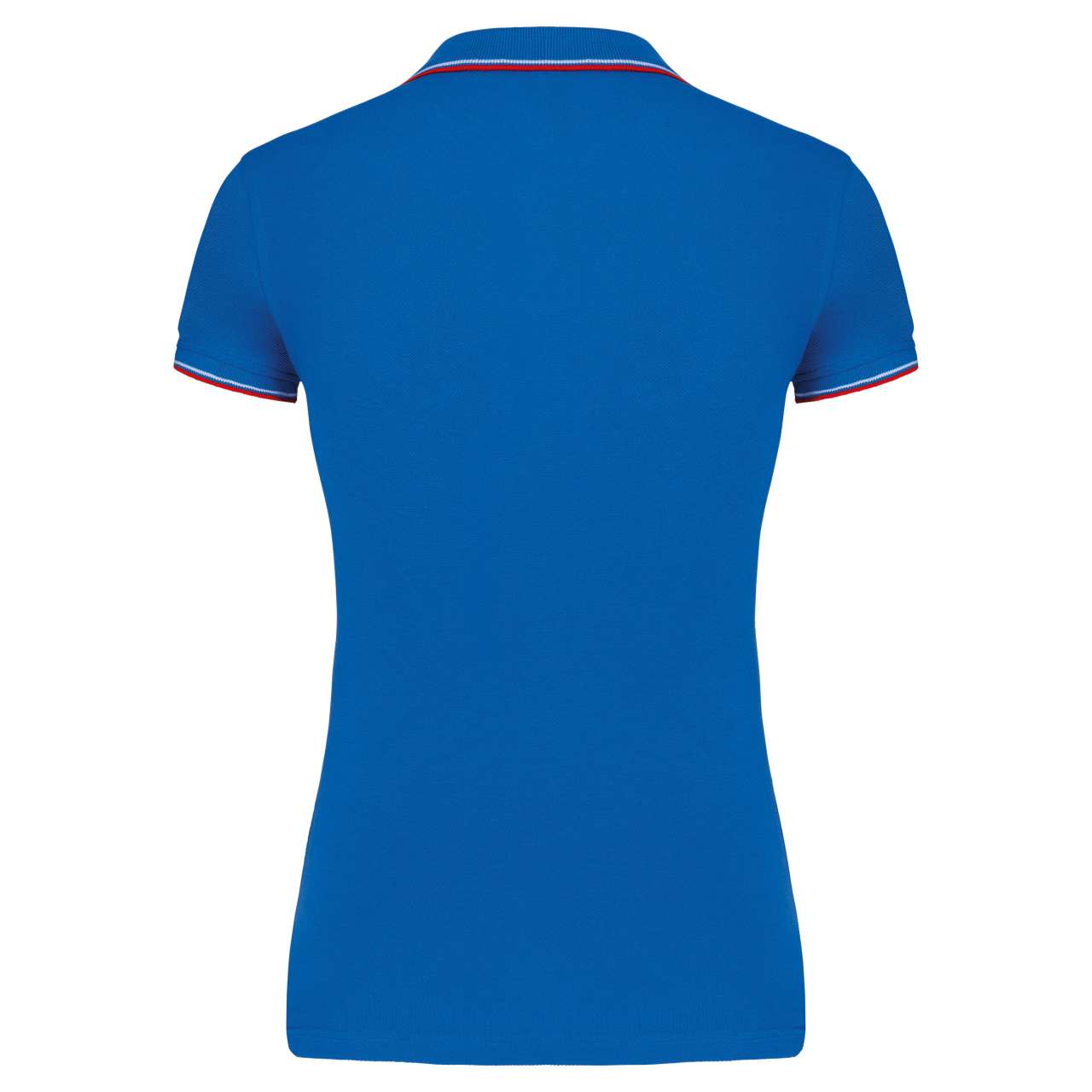 LADIES' SHORT-SLEEVED POLO SHIRT - Light Royal Blue/Red/White - Additional