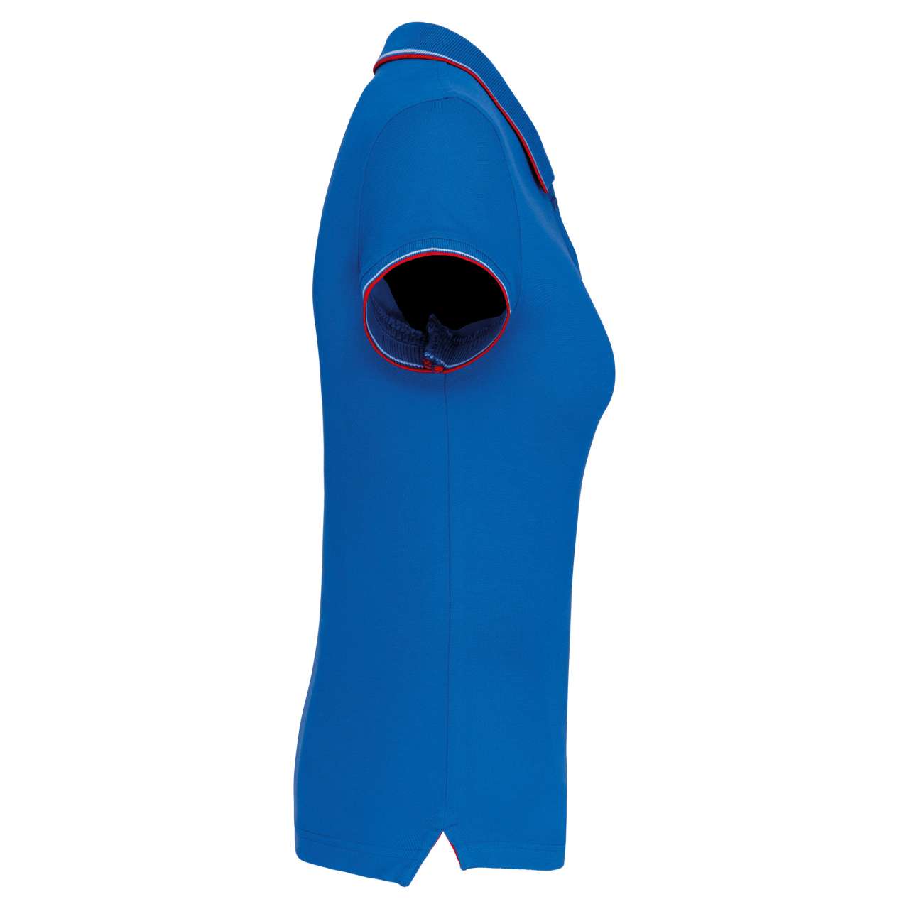 LADIES' SHORT-SLEEVED POLO SHIRT - Light Royal Blue/Red/White - Additional