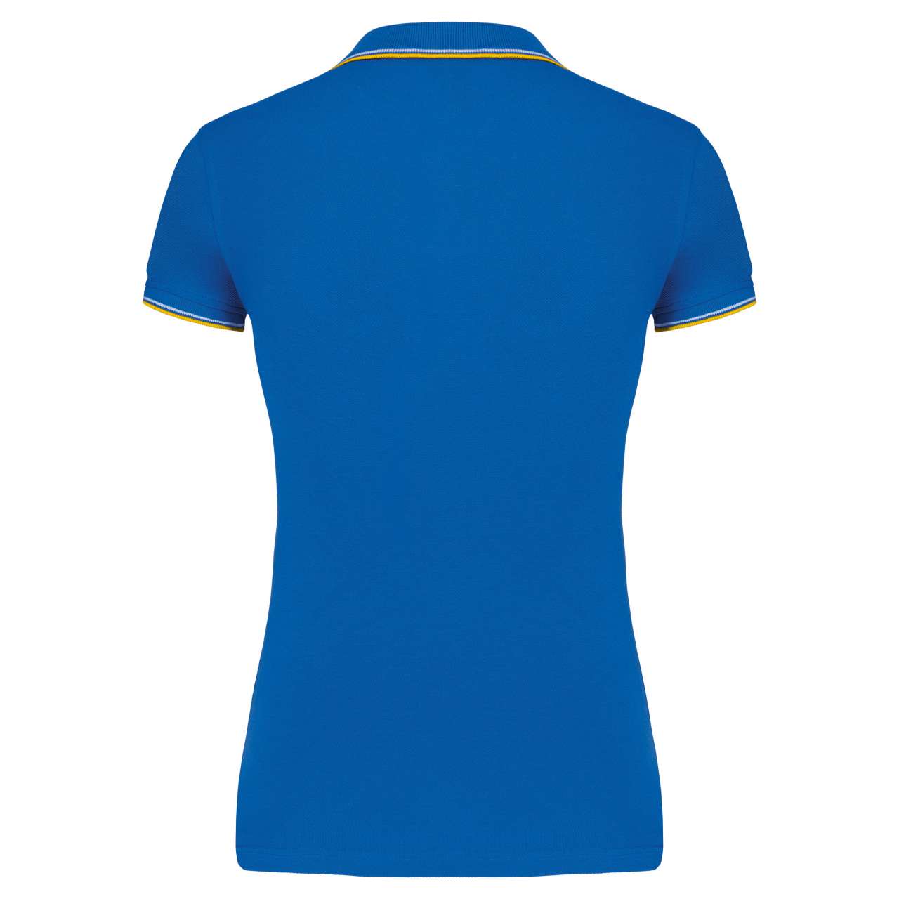 LADIES' SHORT-SLEEVED POLO SHIRT - Light Royal Blue/Yellow/White - Additional