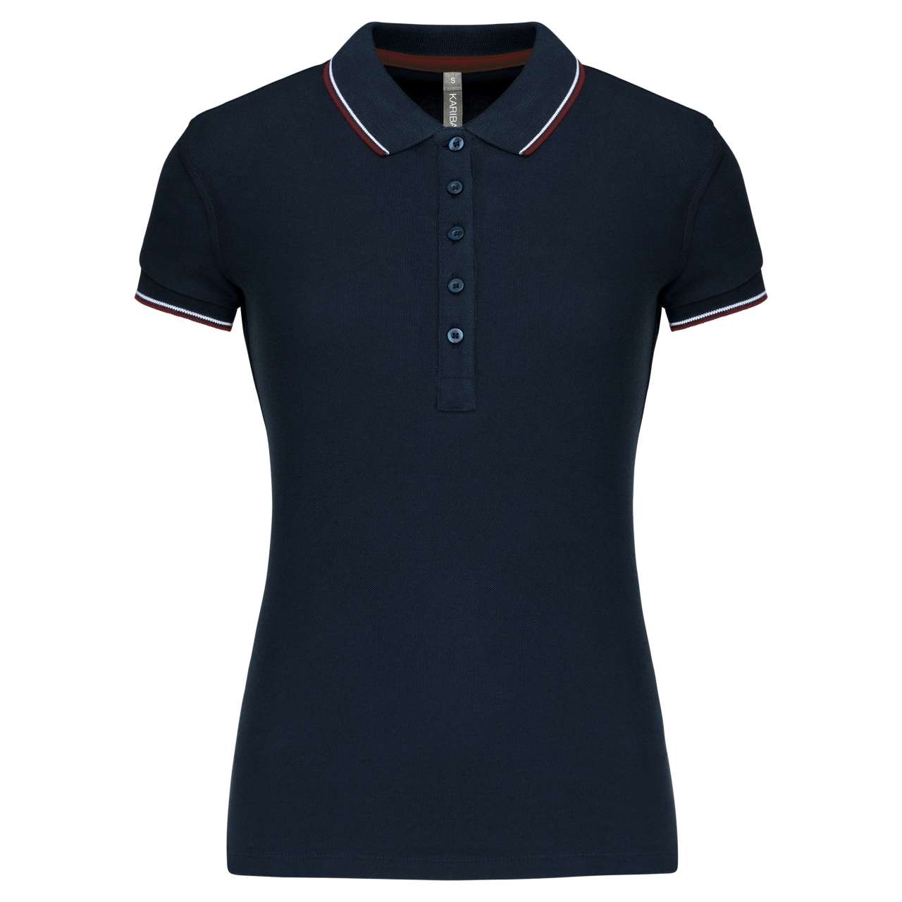 LADIES' SHORT-SLEEVED POLO SHIRT - Navy/Wine/White - Main